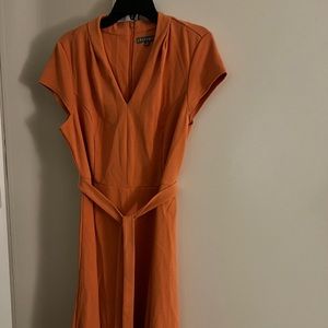 Sharagano Dress! Coral, burnt orange color.